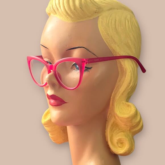 Betsey Johnson +2.00 Cat Eye Reading Glasses Readers Pink - Picture 4 of 5